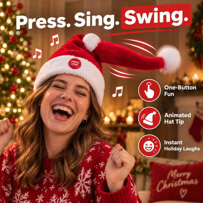 🎅 🤣 Singing & Dancing Santa Hat — Animated Christmas Party Hat(📦Buy 2 Free Shipping)