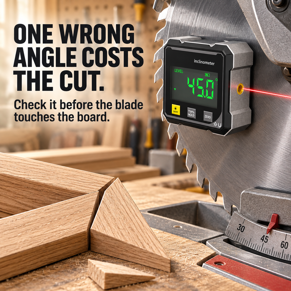 ⚙️ German Quality 4-Side Magnetic Digital Angle Gauge with Laser | Precision You Can Trust