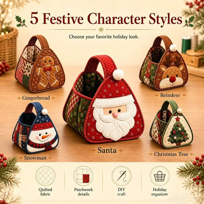 🎄🧺 Cozy Christmas Quilted Basket – DIY Sewing Project or Ready-Made Holiday Storage
