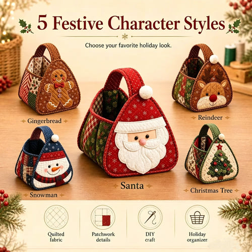 🎄🧺 Cozy Christmas Quilted Basket – DIY Sewing Project or Ready-Made Holiday Storage