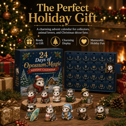 🐾 24 Days of Opossum Magic Advent Calendar – 24 Collectible Christmas Opossum Surprises