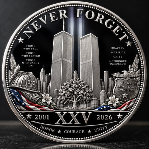 9/11 NEVER FORGET 25th Anniversary Commemorative Coin