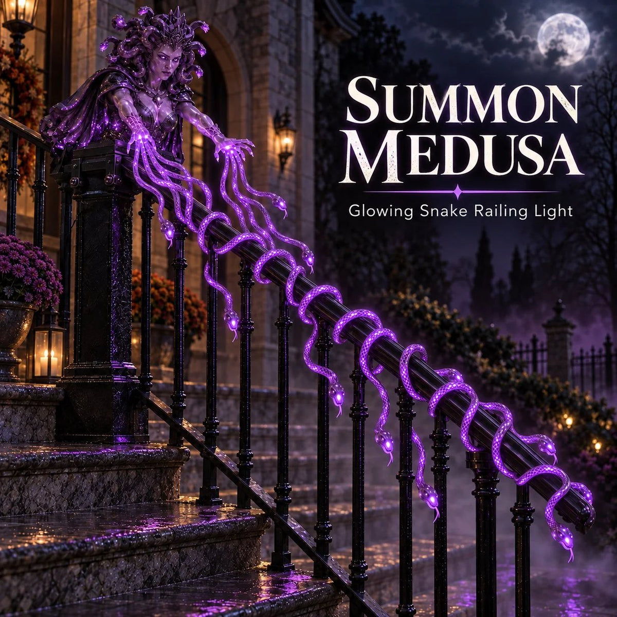 🐍 Medusa Queen Glowing Snake Railing Light