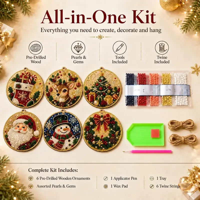 🔥LAST DAY 50% OFF - 🎄6-Piece Christmas DIY Diamond Painting Ornament Set