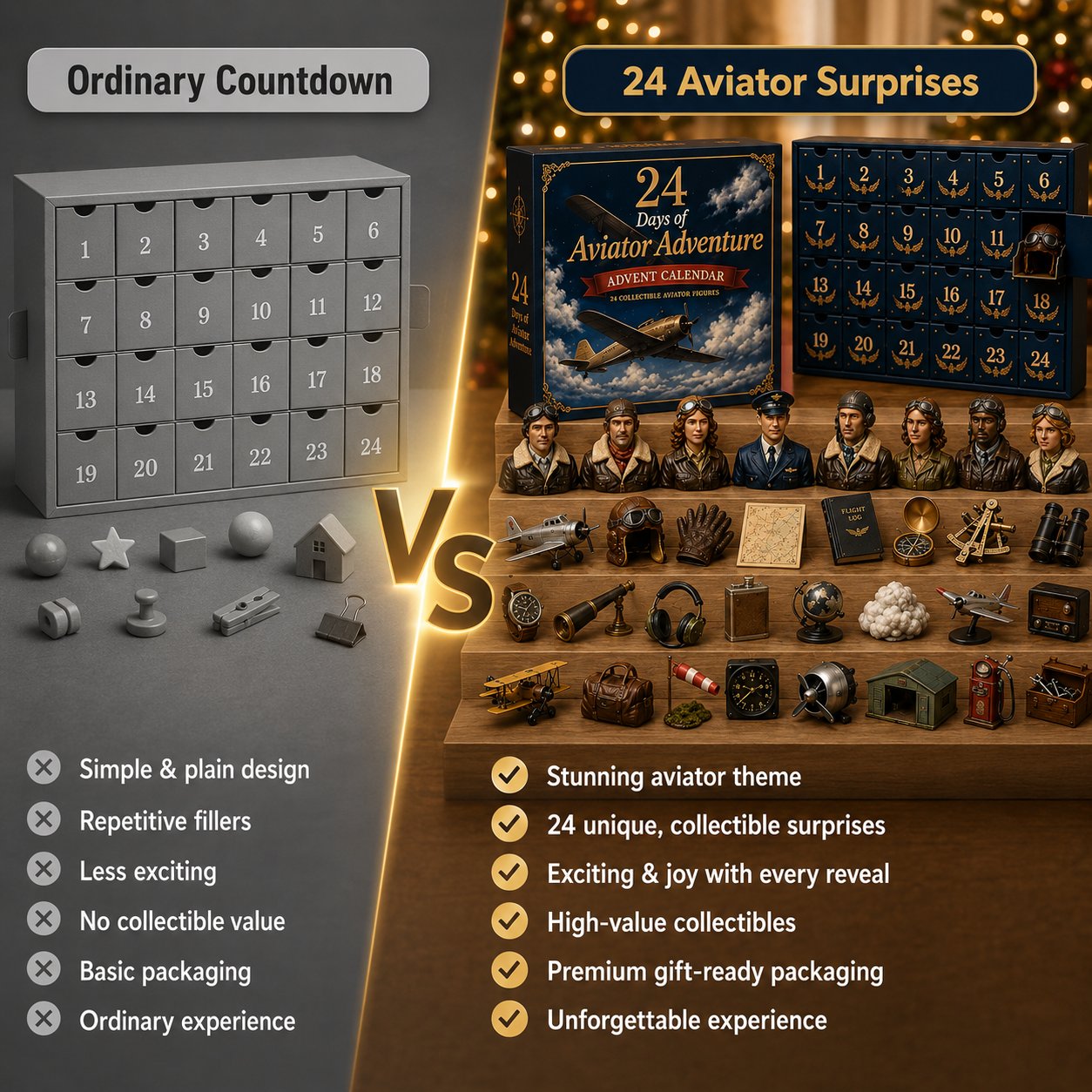 CHRISTMAS KICKOFF 49% OFF – 2026 Days of Aviator Adventure Blind Box – 24‑Day Festive Countdown, Aviator‑Themed Collectible Figures Blind Box – Gift For Aviation Lovers