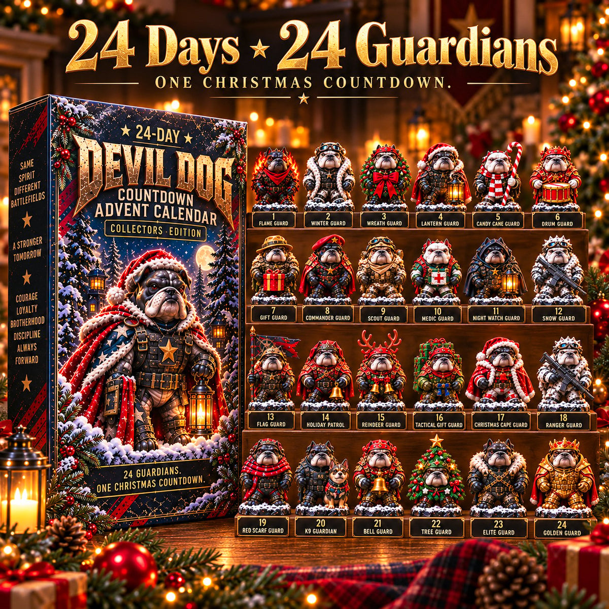 🐾🔥 Devil Dog 24-Day Christmas Countdown Advent Calendar