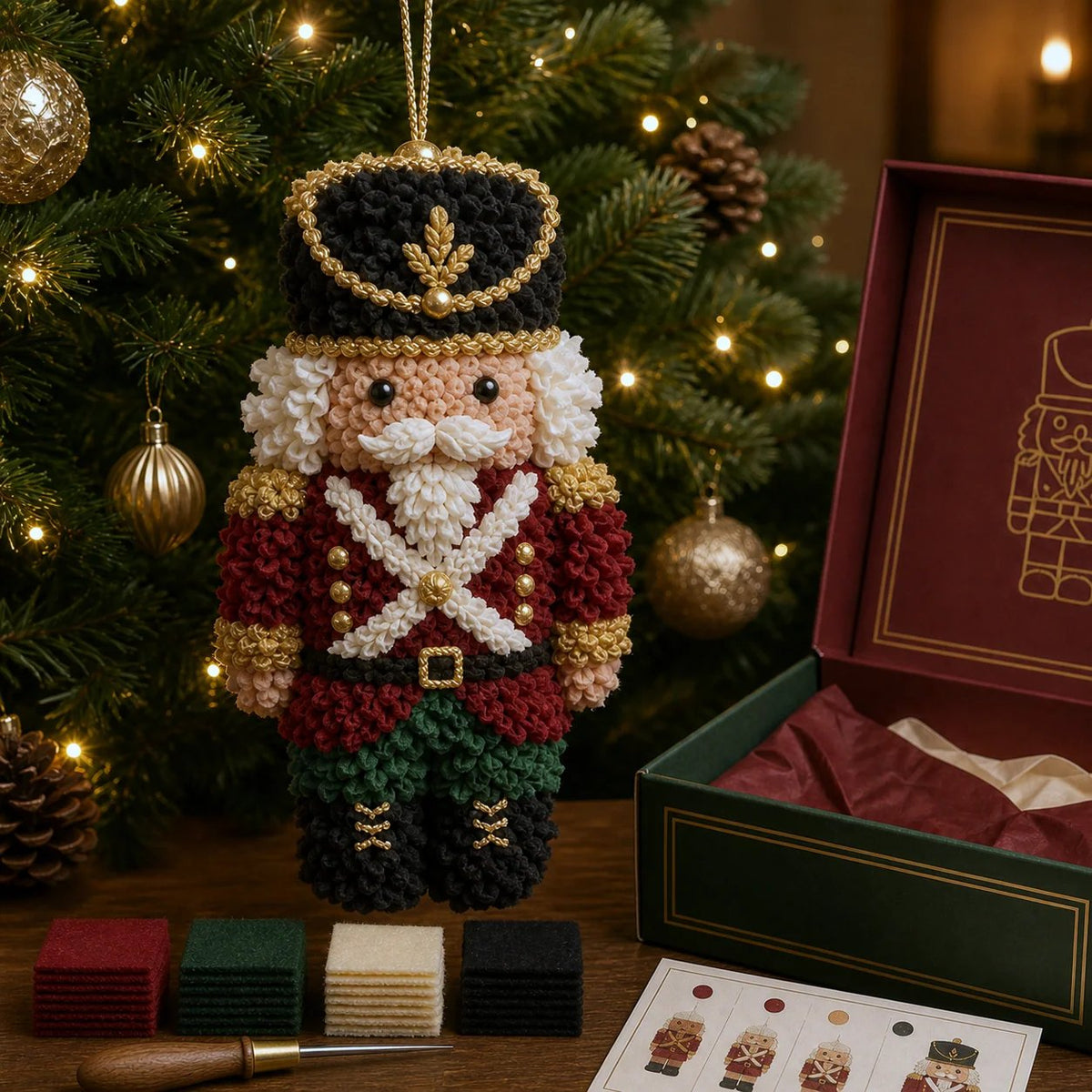 🎄🧵 Cozy Christmas Fabric Poke Ornament Kit – Create Your Own 3D Holiday Keepsake