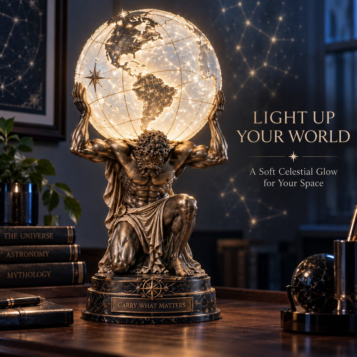 🌍 Atlas Illuminated World Sphere Lamp🌌