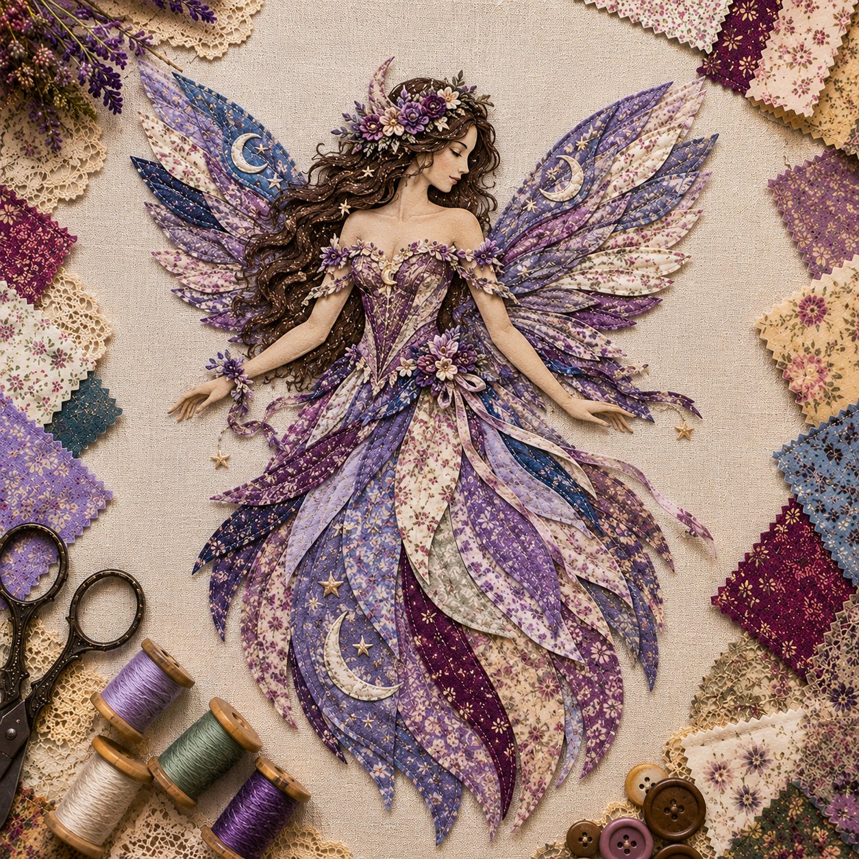 🧚‍♀️🌸 Premium Fairy Patchwork DIY Kit | Handmade Fantasy Wall Decor ✨