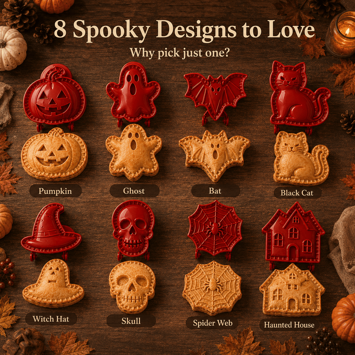 8-Piece Halloween Mini Hand Pie Mold Set