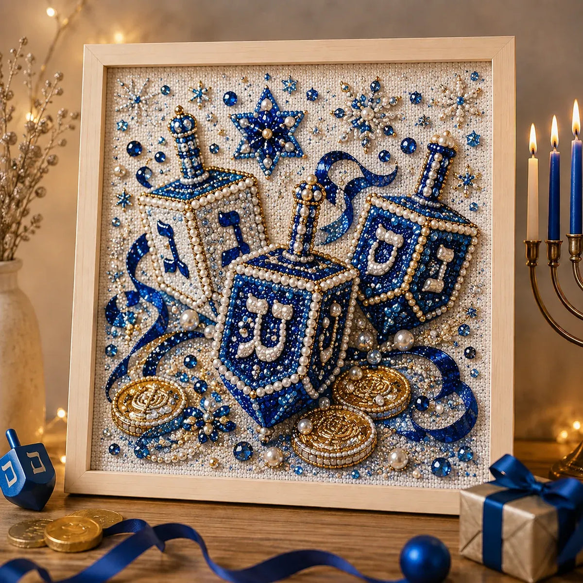 🔥LAST DAY 50% OFF - 🕎✨DIY Hanukkah Pearl Art Kit