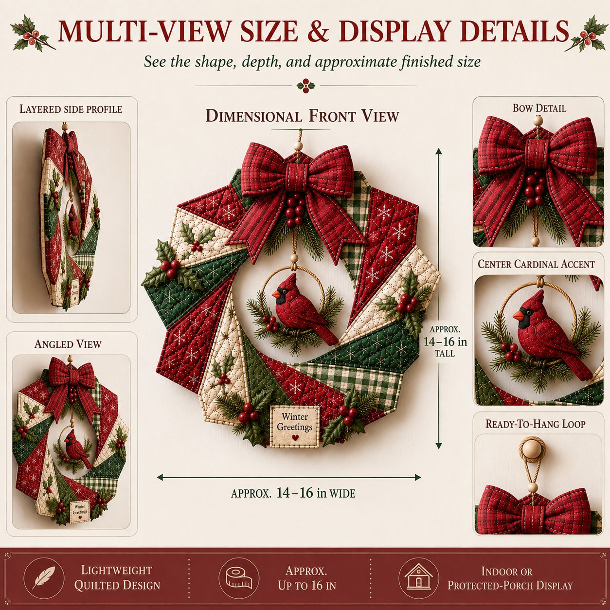 🎄 Christmas Fabric Wreath DIY Kit