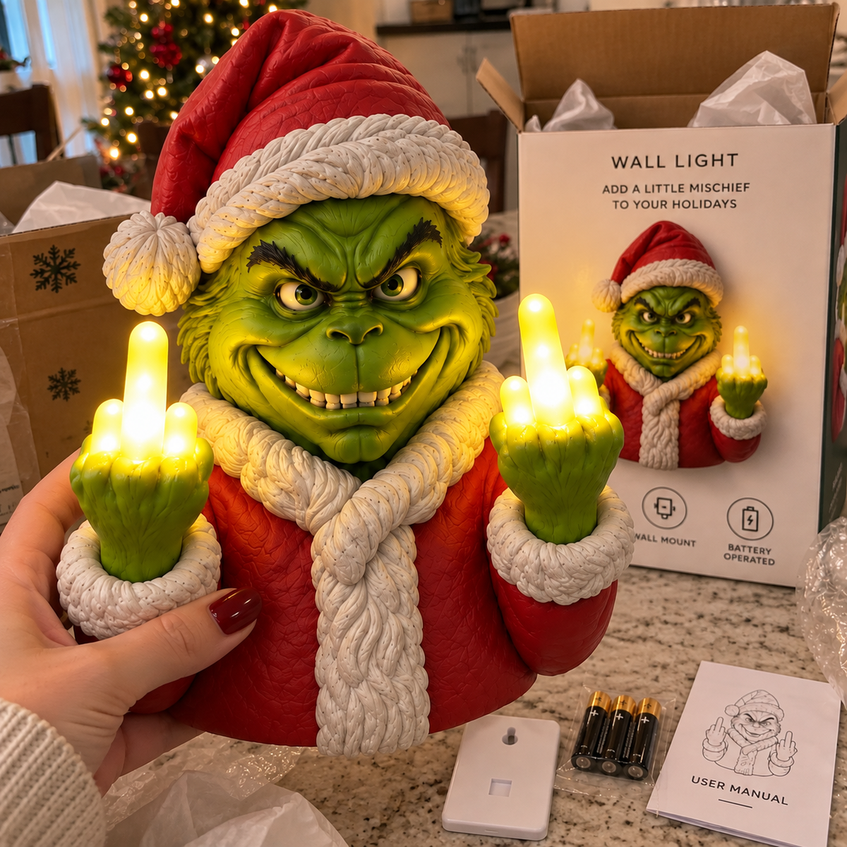 NaughtyGlow Mischief Glow Wall Light | Add Some Mischief To Your Holidays
