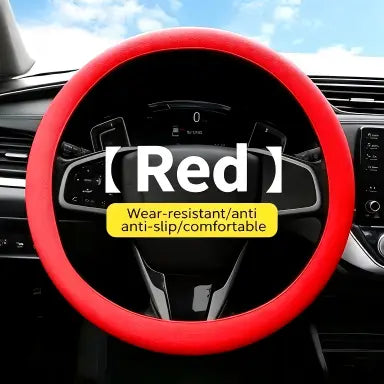 Universal Silicone Steering Wheel Cover – Non-Slip Soft Lychee Texture Auto Protector