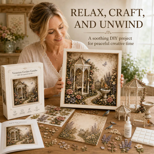 🌷 DIY 3D English Cottage Garden Shadow Box Kit