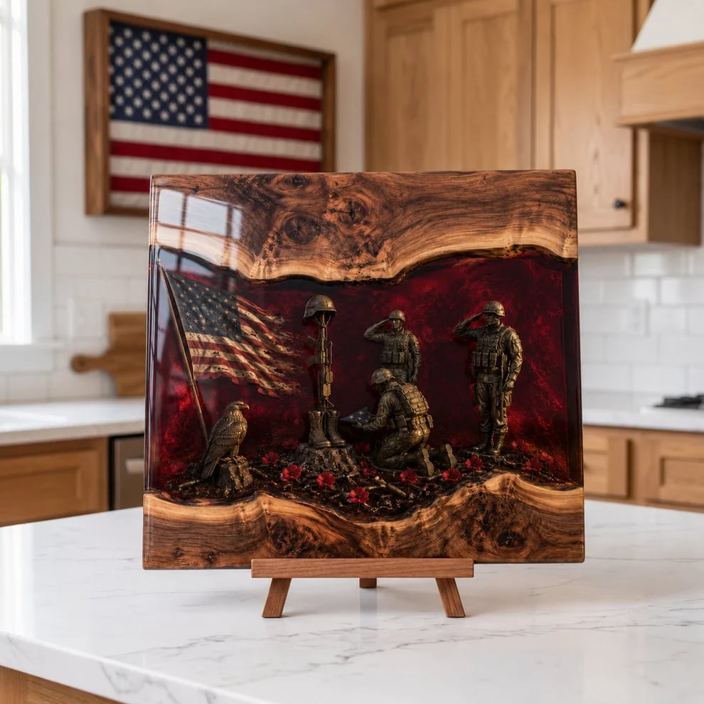 🇺🇸 Handcrafted Veteran Memorial Display Board – A Proud Tribute to Service, Freedom & Sacrifice 🎖️🦅