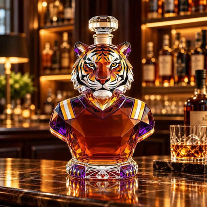 Geometric Crystal Tiger Whiskey Decanter