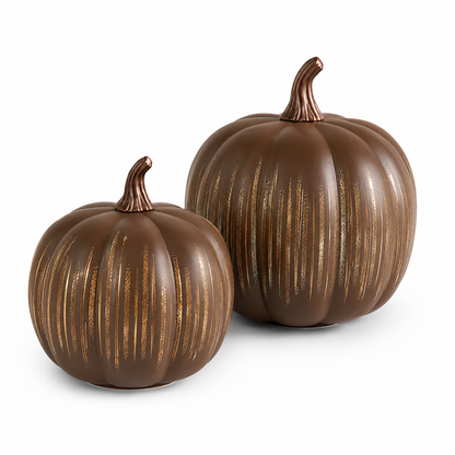 Lighted Starry Night Glass Pumpkin Set