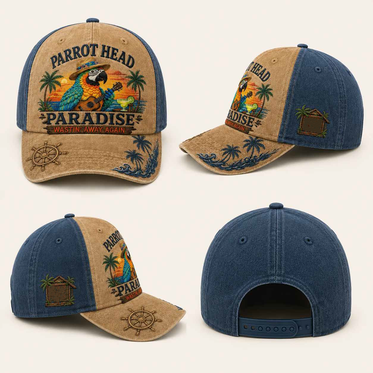 🦜🏝️Parrot Head Paradise Cap