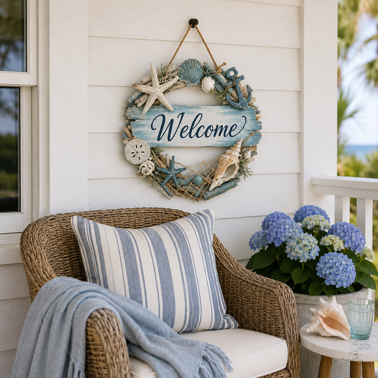 Lighted Coastal Welcome Sign