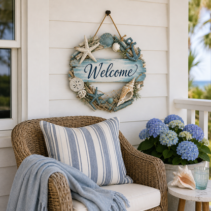Lighted Coastal Welcome Sign