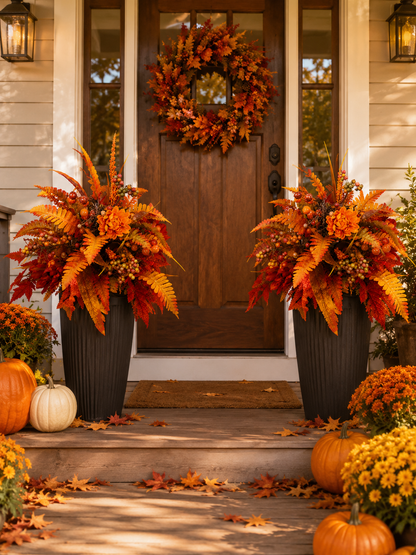 Autumn Harvest Floral Garden Stake Arrangement