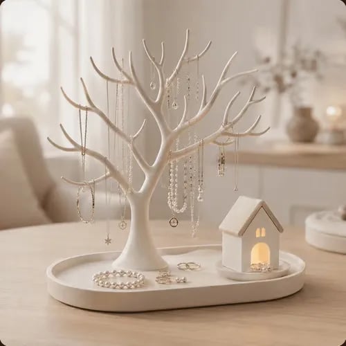 ✨ Illuminated Sculptural Jewelry Display – 3D Branch Organizer & Vanity Accent