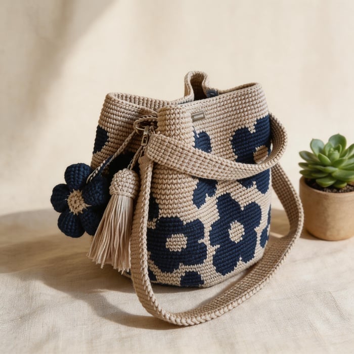 Handmade Crochet Flower Tote 🌼