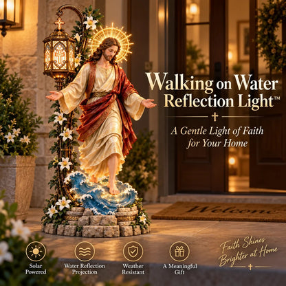 ✨✝️✨ Walk by Faith Jesus Reflection Light – Walking on Water Christian Decor