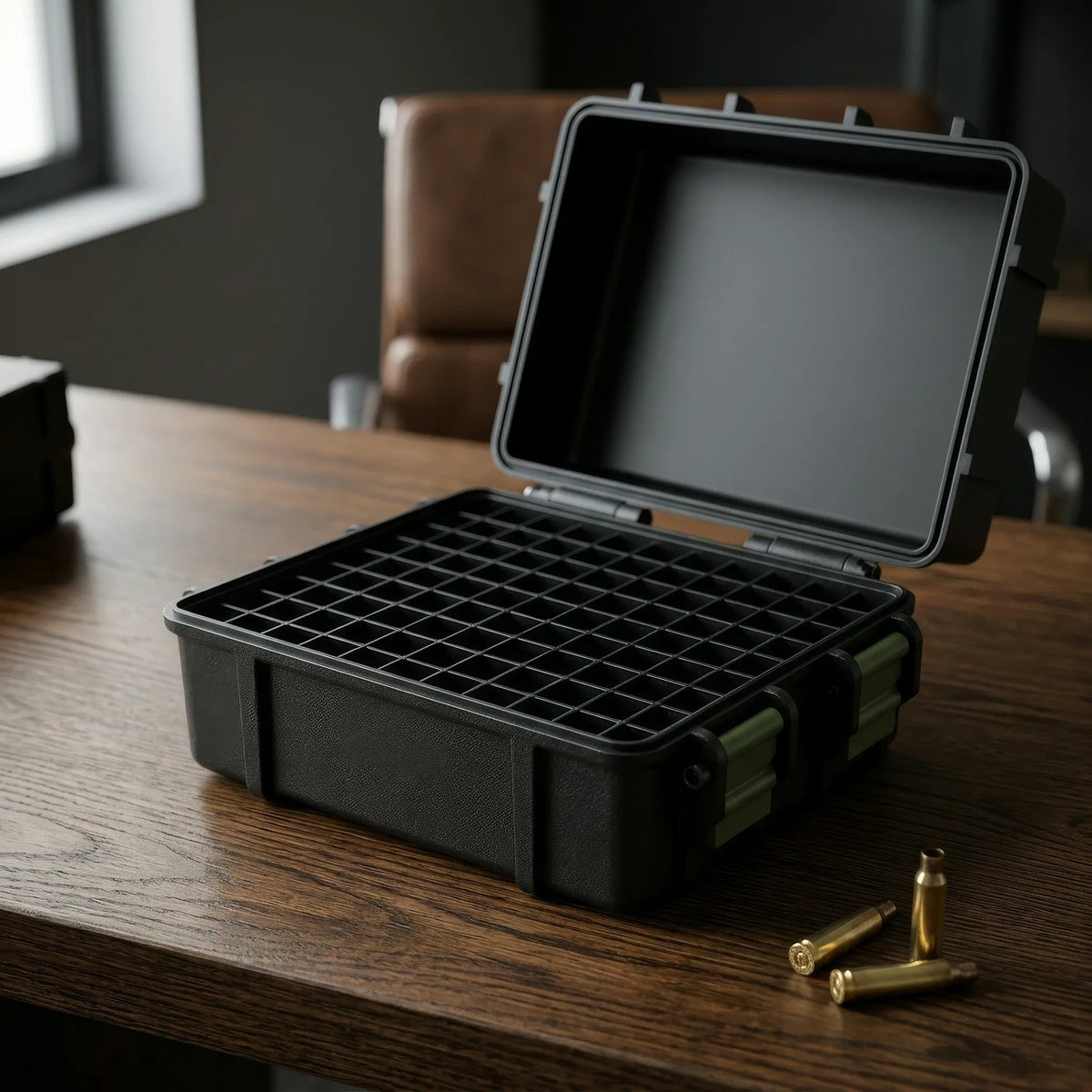 100 Round Ammo Storage Box | Waterproof Hard Shell Ammunition Organizer Case