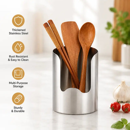 🍴✨ Sleek Stainless Steel Kitchen Utensil Holder – Durable, Rust-Resistant & Easy-Clean Storage