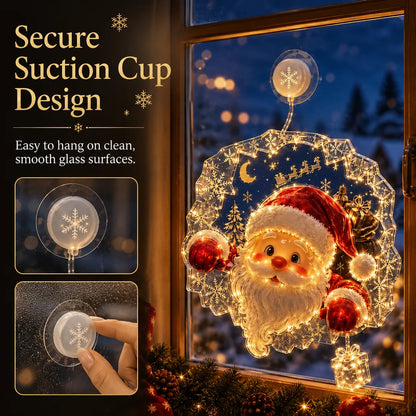 ✈️Last Day 50% OFF✨🎄Lighted Christmas Window Decoration with Suction Cup | Warm LED Window Light with Double-Layer Design & Multiple Festive Styles ✨
