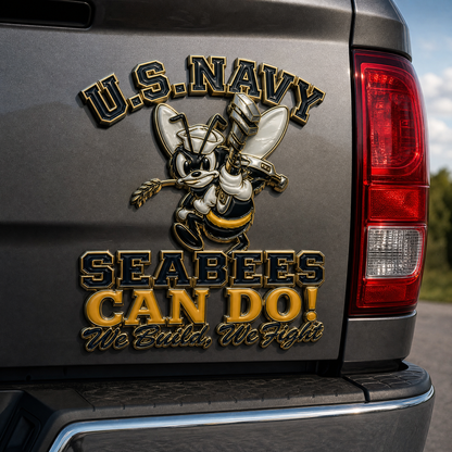 🐝⚓U.S. Seabees CAN DO! Veteran Tribute Metal Emblem