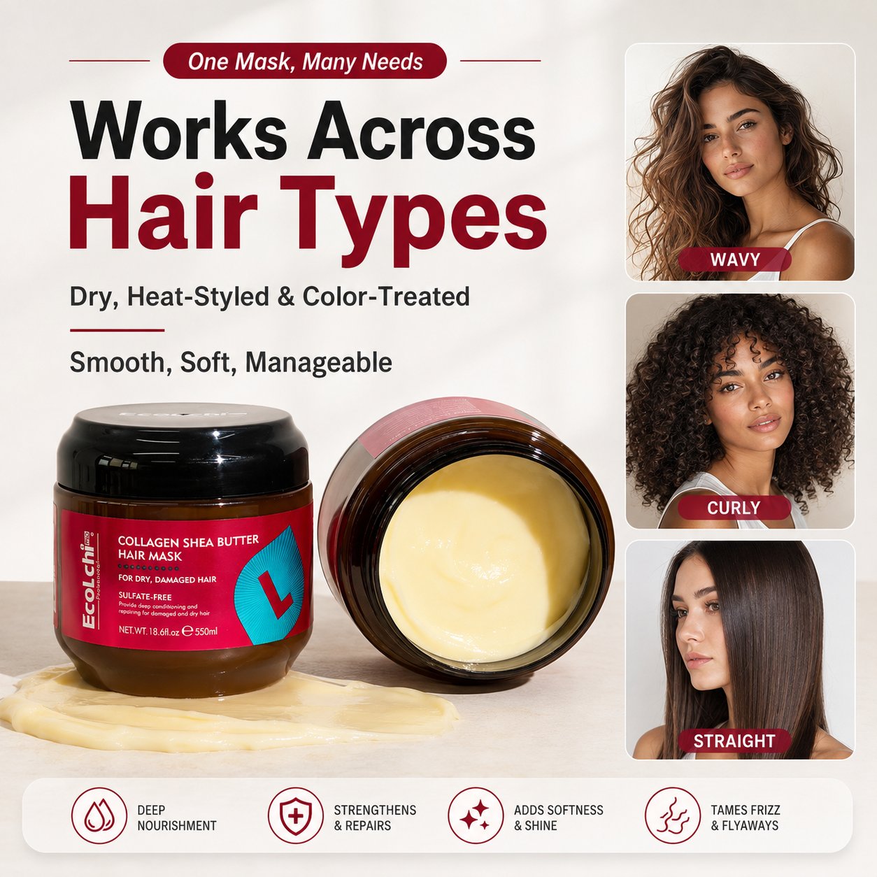 🌿💇‍♀️Collagen Shea Butter Repair Hair Mask