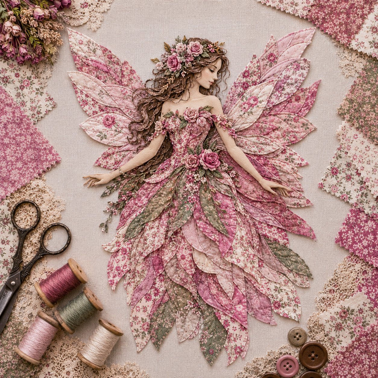 🧚‍♀️🌸 Premium Fairy Patchwork DIY Kit | Handmade Fantasy Wall Decor ✨