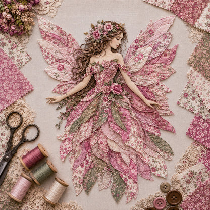 🧚‍♀️🌸 Premium Fairy Patchwork DIY Kit | Handmade Fantasy Wall Decor ✨
