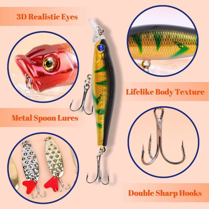 Fishing Advent Calendar 2026 Christmas - 24 Days Fishing Lures Advent Calendar for Fisher