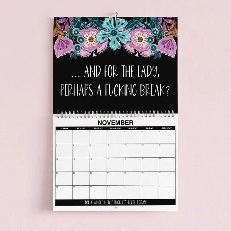 🌸😂 2027 Zero-F*cks Floral Wall Calendar – 12 Months of Sarcasm, Chaos & Pretty Flowers