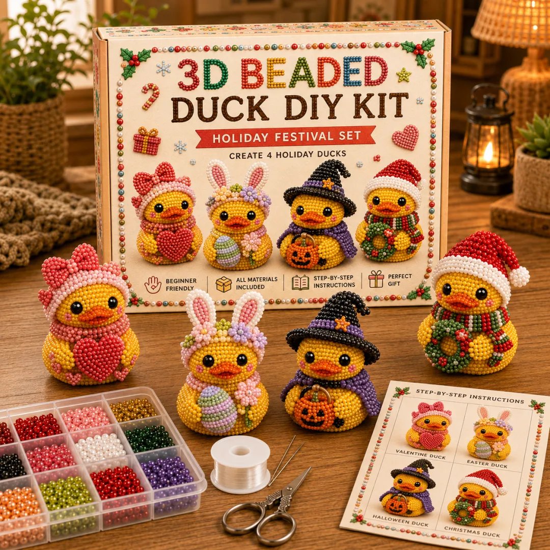🔥HOT SALE  49% OFF - 🐤✨ 3D Beaded Duck DIY Kit Collection