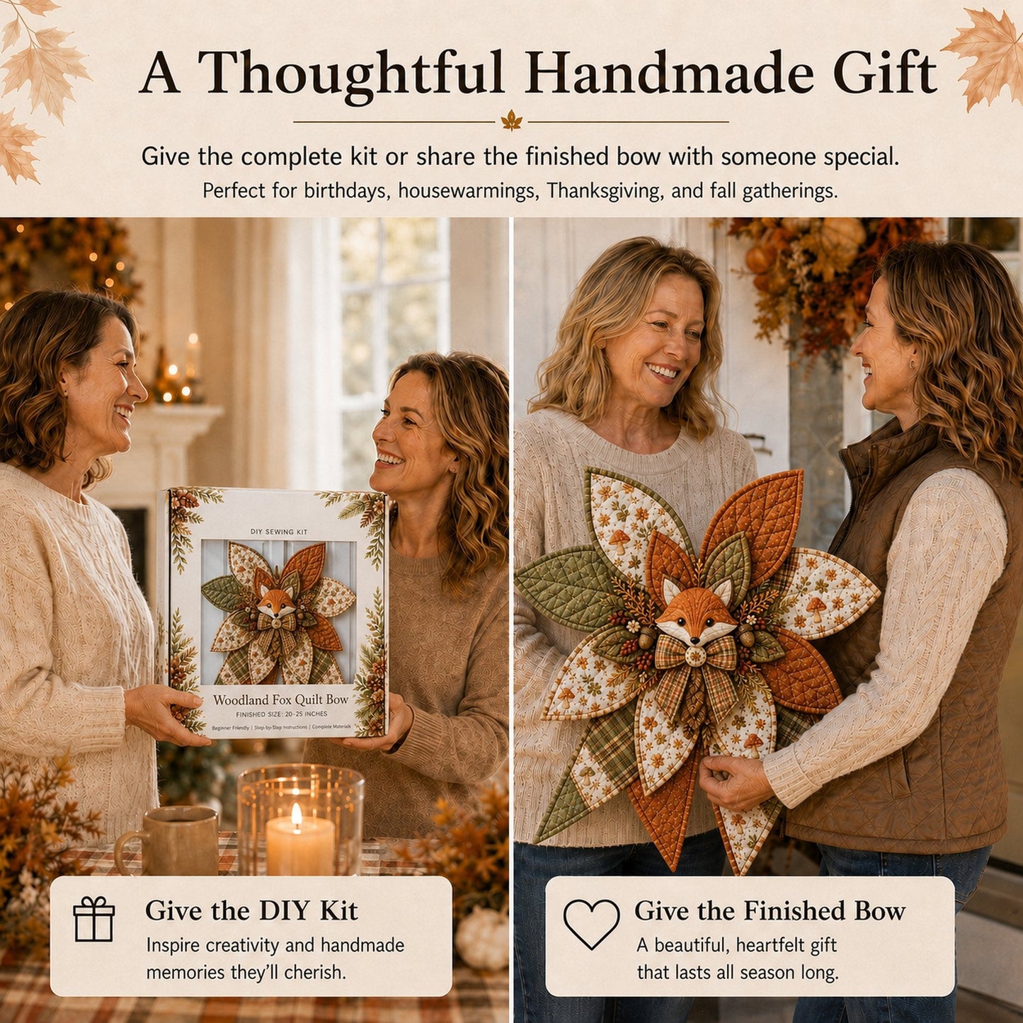 ⏳ Last Day 49% OFF – 🎀 Beginner-Friendly Oversized Quilted Bow Sewing Kit | Coordinated Printed Fabrics, Batting, Pre-Designed Templates & Complete Supplies for a Full 23–25 in 3D Statement Bow ✨