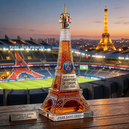 PSG Eiffel Tower Champions Trophy Decanter Whiskey Bottle