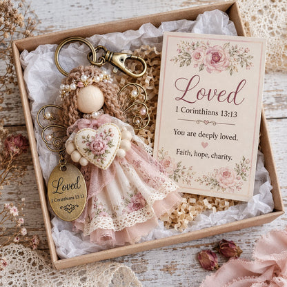 🪽 Faith Angel Keychain Gift Set - A Little Angel of Faith, Comfort & Love💛