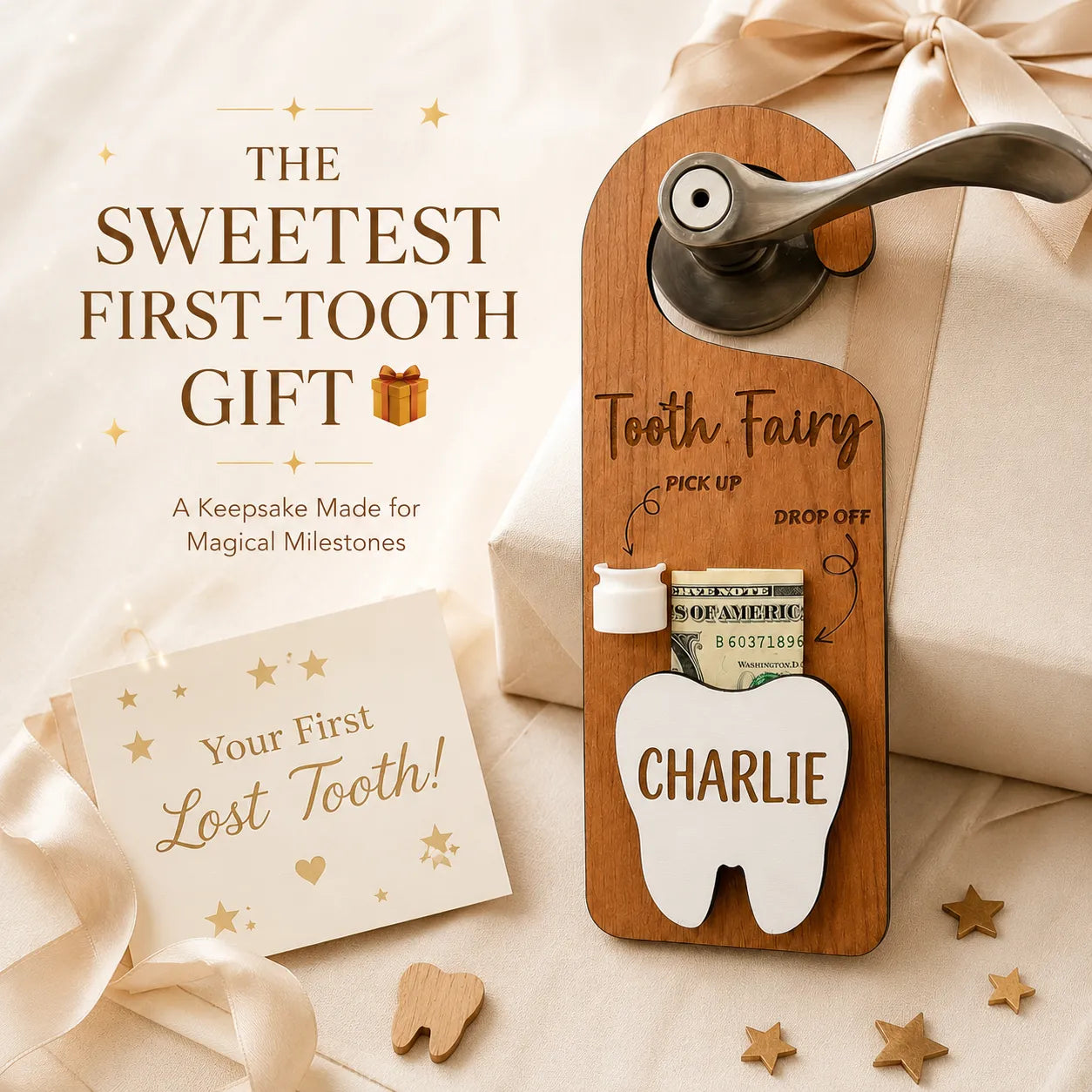 ✨Wooden Customized Tooth Fairy Door Hanger🦷
