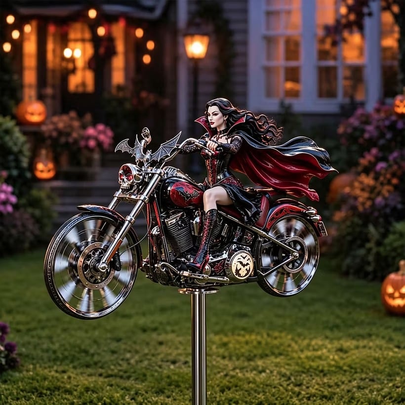 🔥HALLOWEEN MOTORCYCLE-THEMED GARDEN WINDMILL