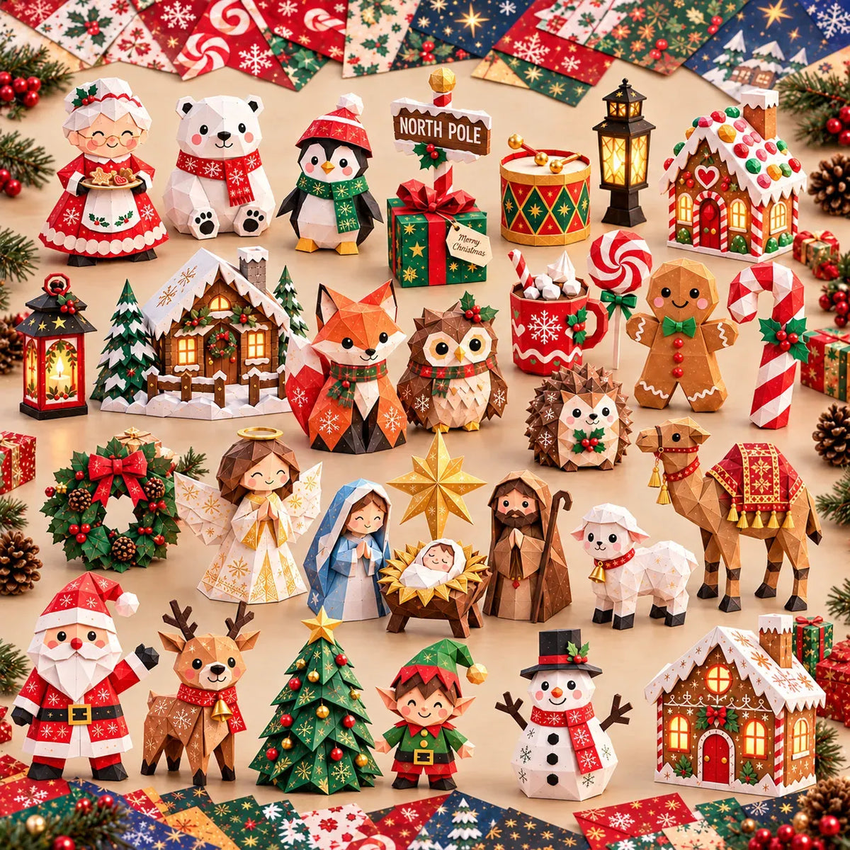 🎄✨ Create Your Own Christmas Magic – Easy 3D Layered Paper Craft Kit for Beginners