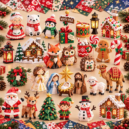🎄✨ Create Your Own Christmas Magic – Easy 3D Layered Paper Craft Kit for Beginners