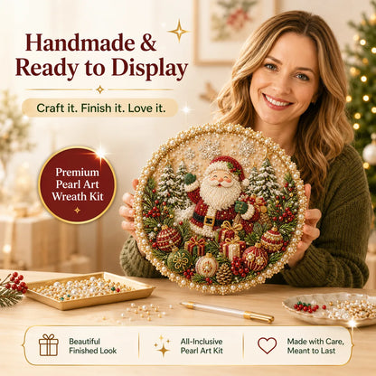 🌸🌻🍂🎄 LAST DAY 49% OFF – ✨ Four Seasons & Holiday Pearl Art Hanging Wreath Kit | Luxury Flocked Canvas with Scratch-Resistant Non-Fading Pearl Beads DIY Handmade Seasonal Decor 💎