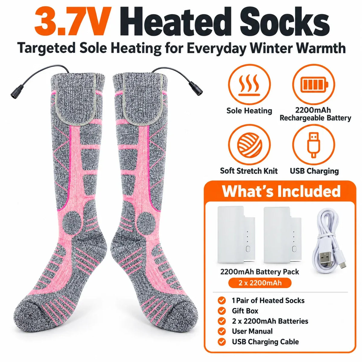 🔥 ThermoWarm Rechargeable Heated Socks – Say Goodbye to Cold Feet in Minutes