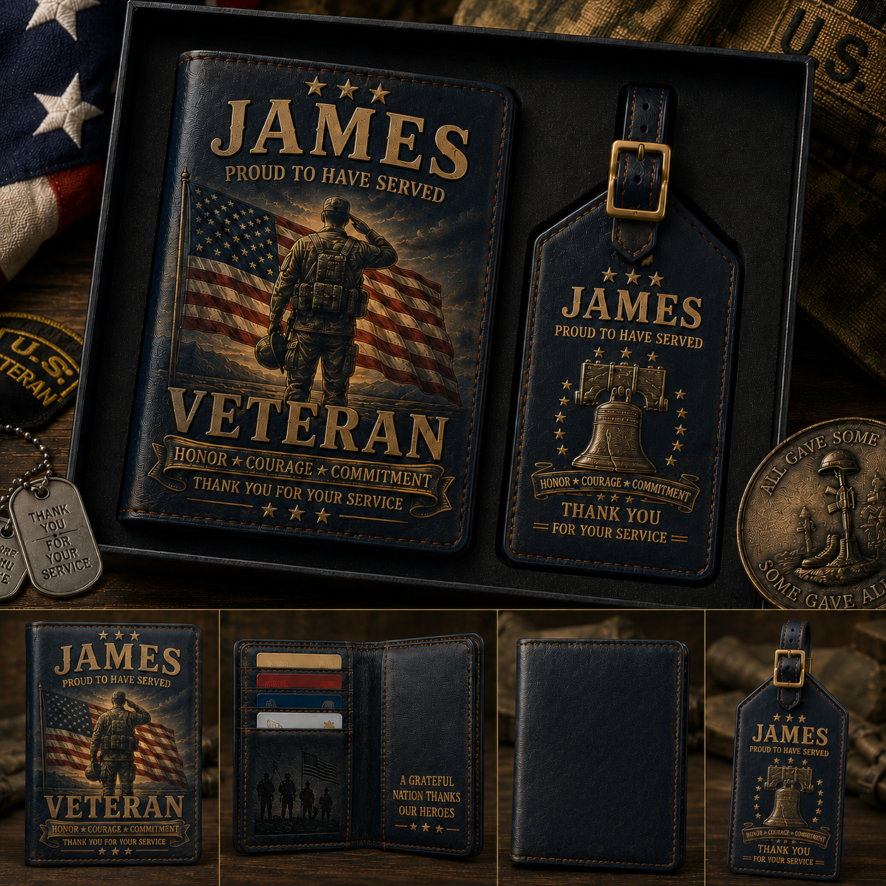 Personalised Men’s Passport Cover and Luggage Tag Set — The Perfect Gift for Him