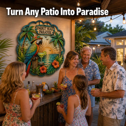 ⏳ Last Day 49% OFF-Parrot Head Paradise Tropical Metal Wall Art